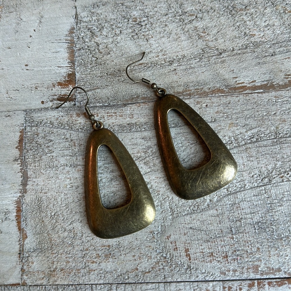 Bronze triangle earrings